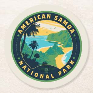 National Park of American Samoa Underlägg Papper Rund