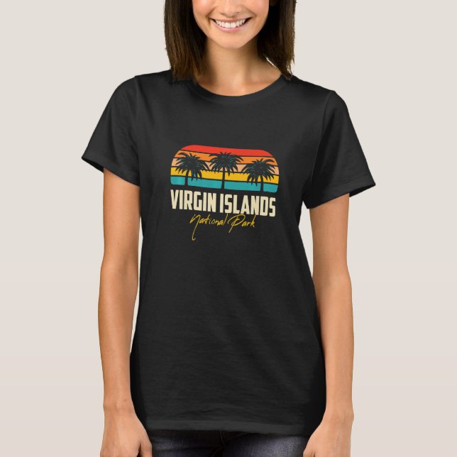 National Park Palm trees Virgin Islands St. John S T Shirt (Framsida)