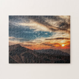 National Park Scenia Mountains Sunset Utah Pussel