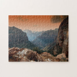 National Park Scenia Mounts Sunset Pussel