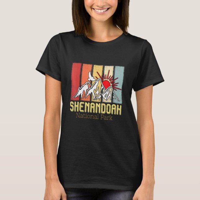 National Park Shenandoah Souvenir Mountains Hike V T Shirt (Framsida)