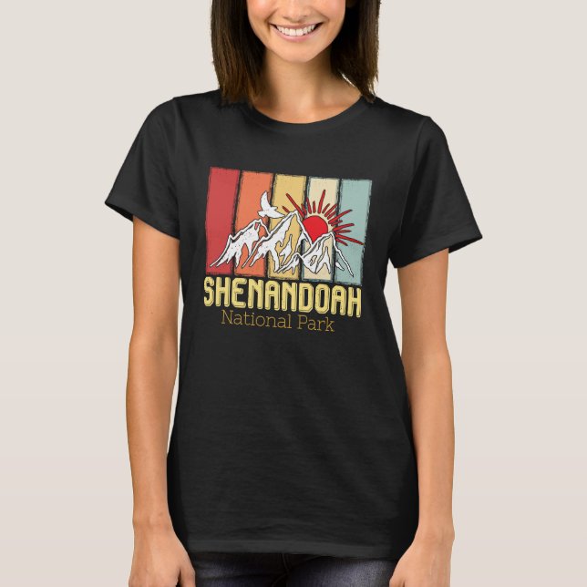 National Park Shenandoah Souvenir Mountains Hike V T Shirt (Framsida)
