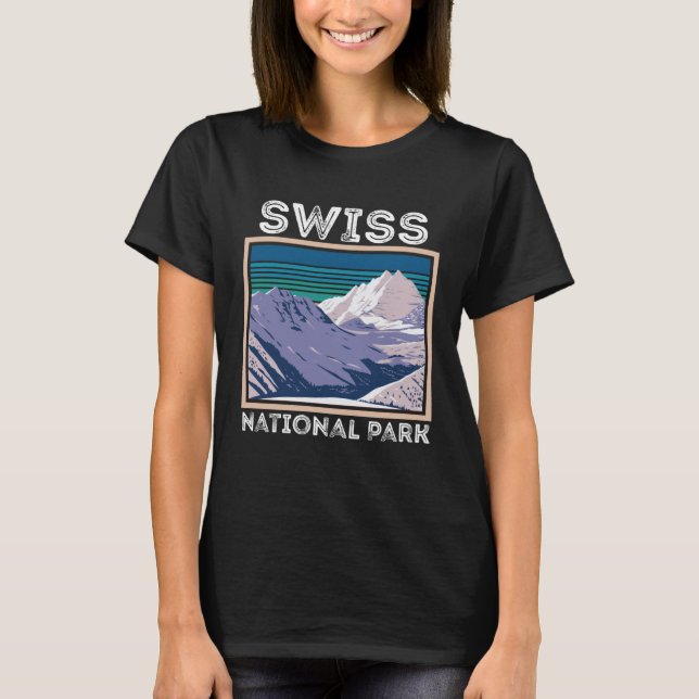 National Park Souvenir Swiss Alps Switzerland Moun T Shirt (Framsida)