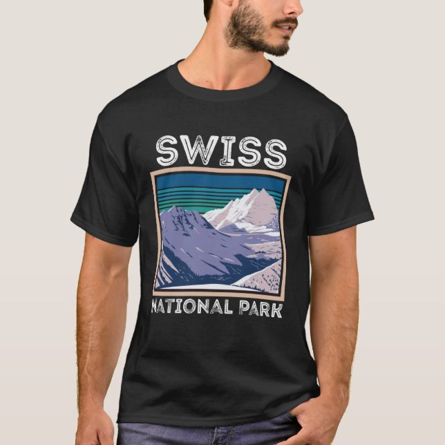 National Park Souvenir Swiss Alps Switzerland Moun T Shirt (Framsida)