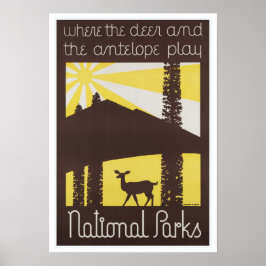 National Parker Hjort och Antelope Poster