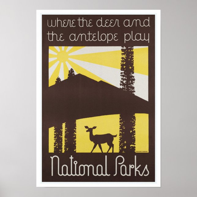 National Parker Hjort och Antelope Poster (Framsidan)