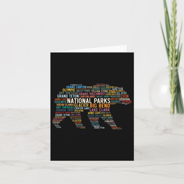National Parker Usa List Ord Cloud Bear Camping An Kort (Framsida)