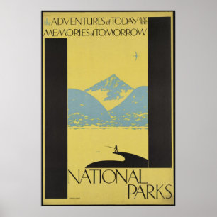 National Parker Vintage resor Poster Ad Retro