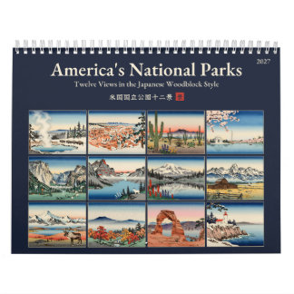 National Parks 2027 Japanese Woodblock Print Art Kalender