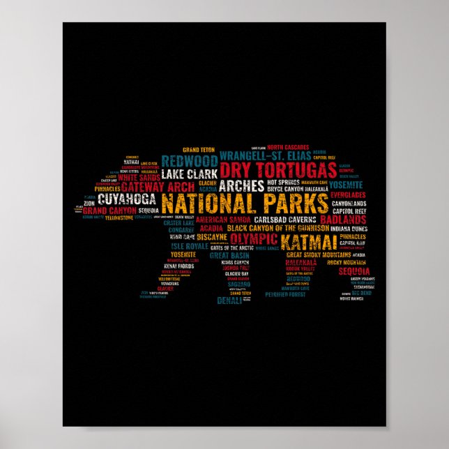 National Parks Usa Bear Hiking Camng Adventure Gif Poster (Framsidan)