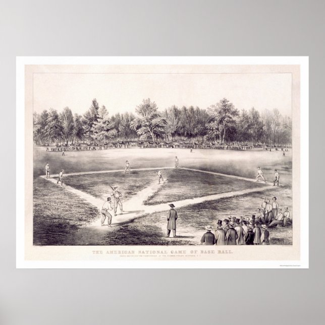 National Pastime Baseball 1866 Poster (Framsidan)