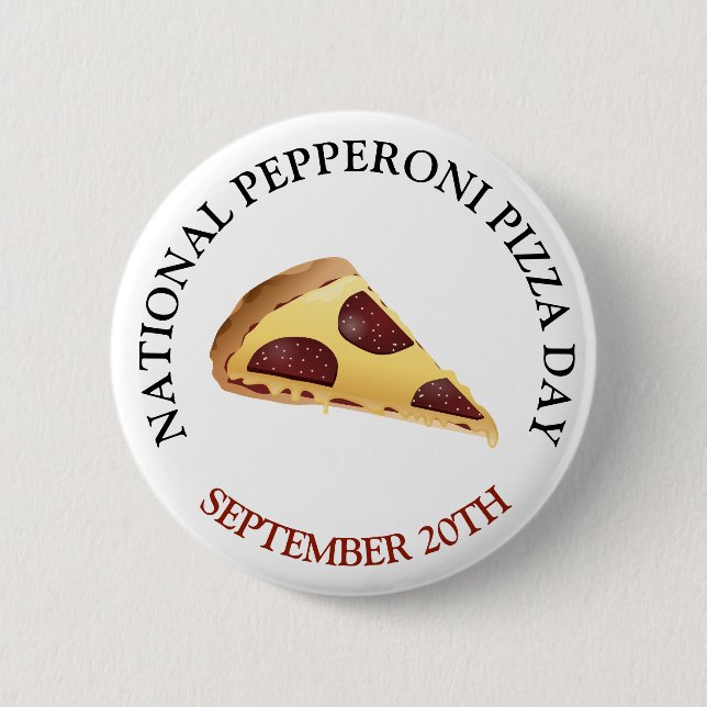 National Pepperoni Pizza Day Food Helgdag Knapp (Framsida)