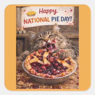 National Pie Day Stickers Fyrkantigt Klistermärke