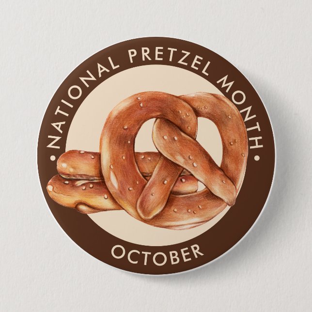 National Pretzel Month, oktober, mjuka sötsaker Knapp (Framsida)