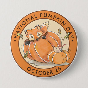 National Pumpkin Day, vattenfärgsräv, mus Knapp