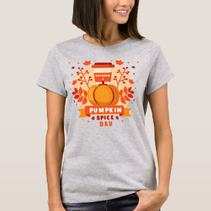 National Pumpkin Spice Day, kaffe, höst löv T Shirt