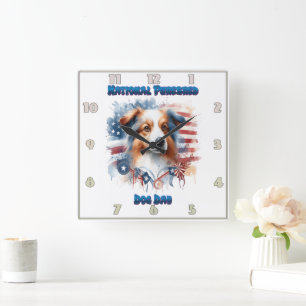 National Pureborn Hund Day Firande Artwork Fyrkantig Klocka