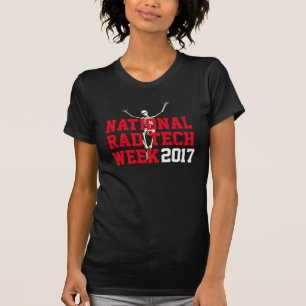 "National Rad Tech Week" med Lycklig Skeleton Tee Shirt