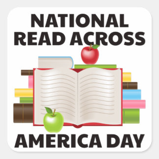 National Read Across America Day Fyrkantigt Klistermärke