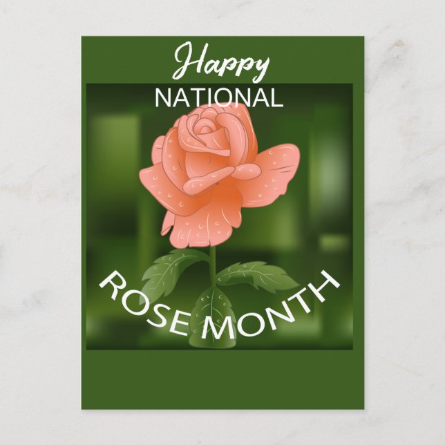 National Rose Month vykort (Framsida)
