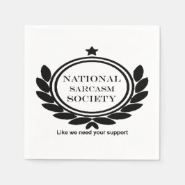National Sarcasm Society Humor Quote Sarkastic Rol Pappersservett