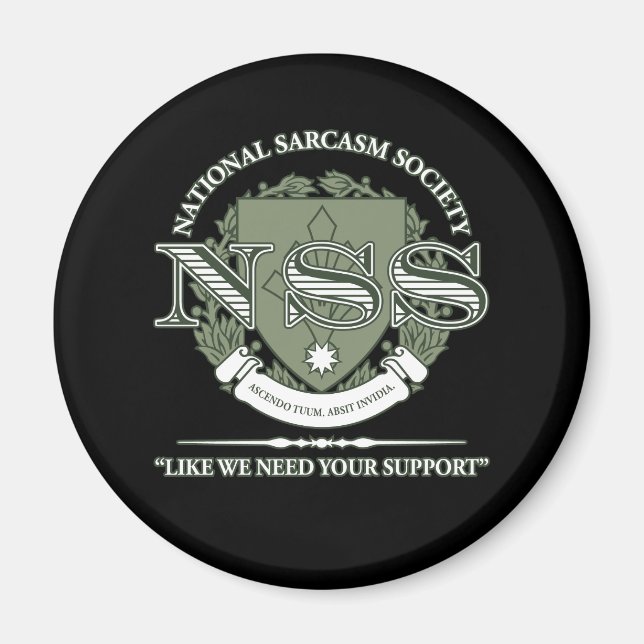 National Sarcasm Society Magnet (Framsidan)