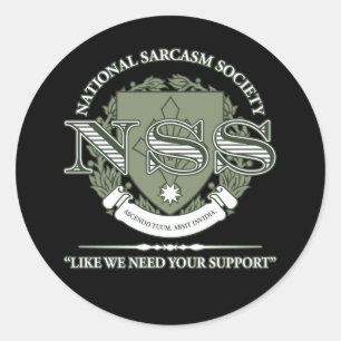 National Sarcasm Society Runt Klistermärke
