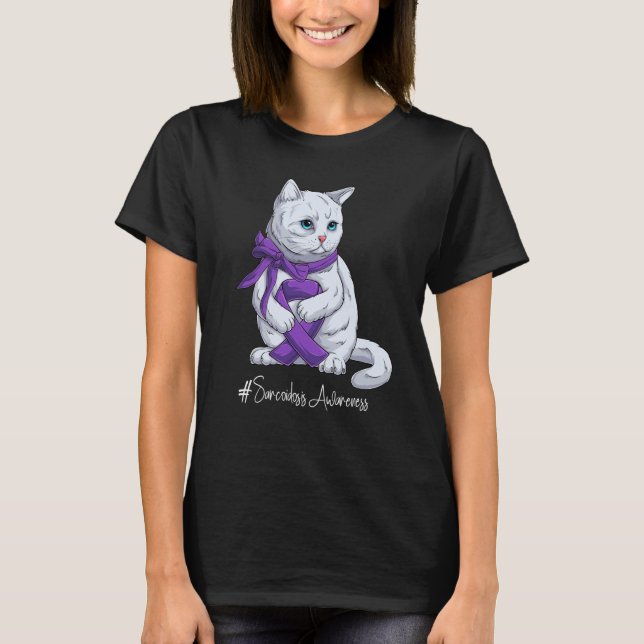 National Sarcoidosis Awareness Month Purple Ribbon T Shirt (Framsida)