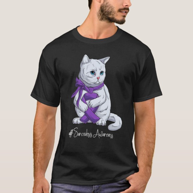 National Sarcoidosis Awareness Month Purple Ribbon T Shirt (Framsida)