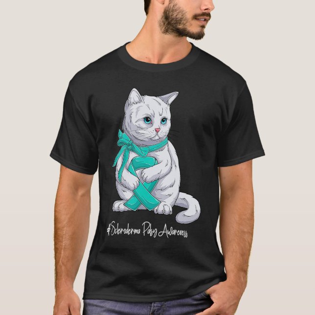 National Scleroderma Awareness Month Teal Ribbon C T Shirt (Framsida)