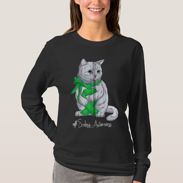 National Scoliosis Awareness Month Green Ribbon Cu T Shirt (Framsida)