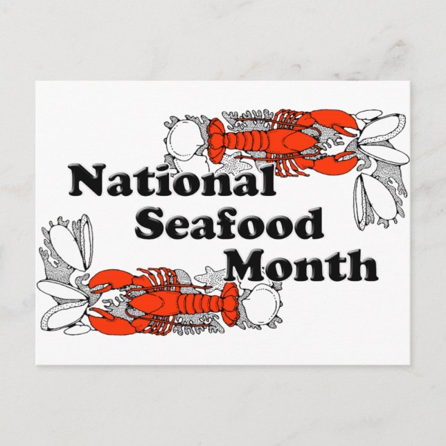 National Seafood Month Vykort (Framsida)