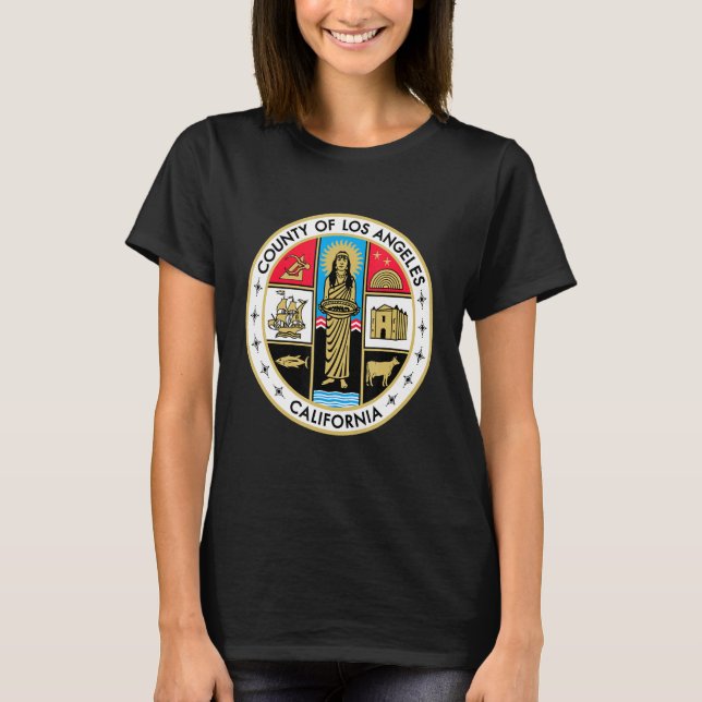 National Seal of Los Angeles County California Usa T Shirt (Framsida)