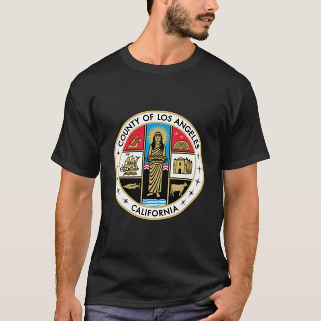 National Seal Of Los Angeles County California Usa T Shirt (Framsida)