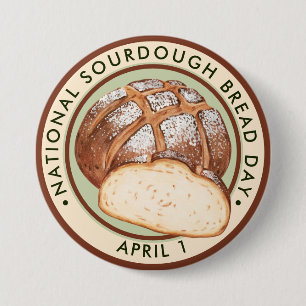 National Sourdough Bread Day, vattenfärg Knapp