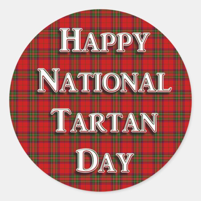 National Tartan Day Runt Klistermärke (Framsida)