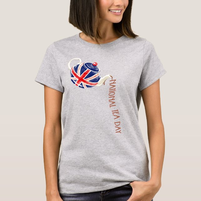 National Tea Day, Union Jack Tekanna T Shirt (Framsida)