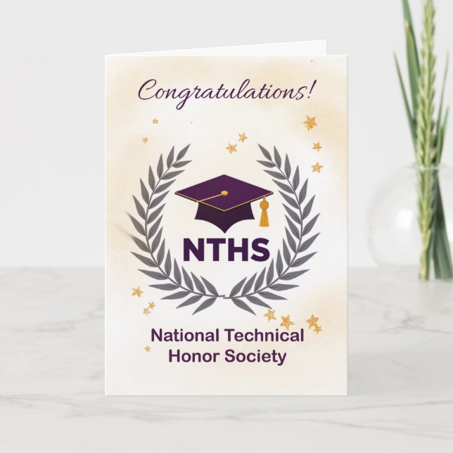 National Technical Honor Society Congratulations Kort (Framsida)