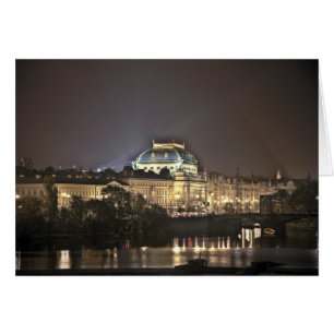 National Theater Prag Night Hälsningskort