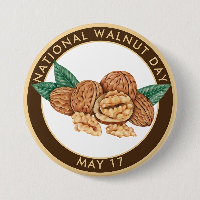 National Walnut Day, teckning Knapp (Framsida)