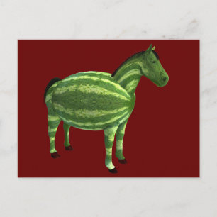 National Watermelon Day Horse Vykort