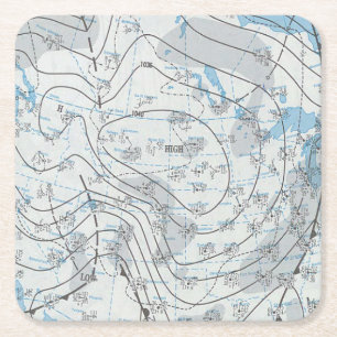 National Weather Karta Underlägg Papper Kvadrat