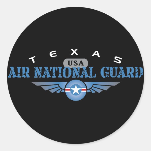 Nationalgardet i Texas Luft Runt Klistermärke (Framsida)