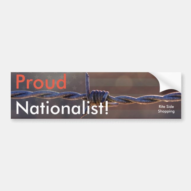 Nationalist Bumper Sticker Bildekal (Framsidan)