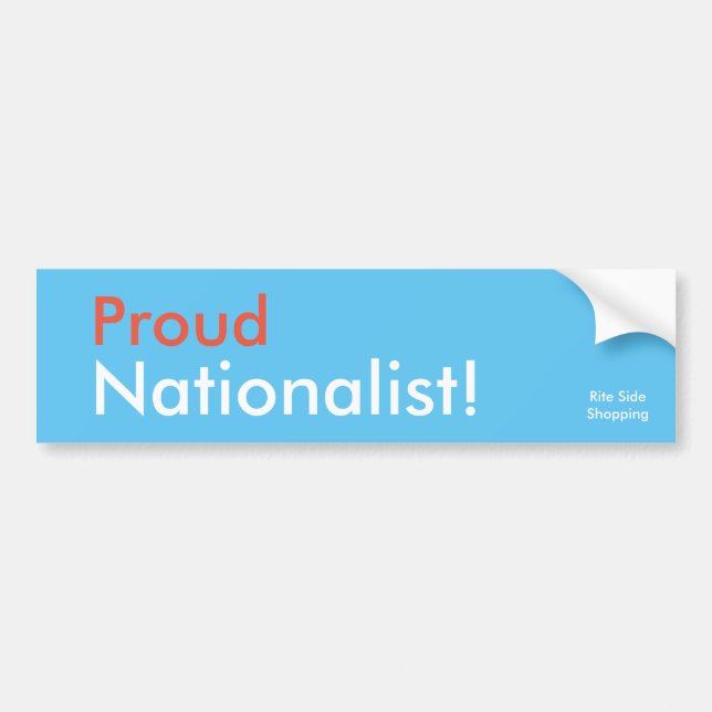 Nationalist Bumper Sticker Bildekal (Framsidan)