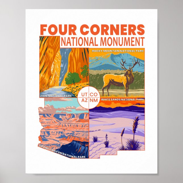 Nationalmonument över fyra hörn med Parker 2 Poster (Framsidan)