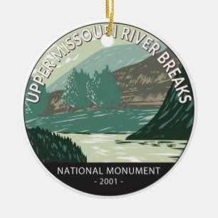 Nationalmonument över övre Missouri River Breaks Julgransprydnad Keramik