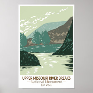 Nationalmonument över övre Missouri River Breaks Poster