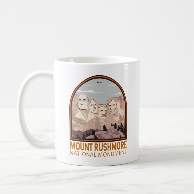 Nationalmonumentet i Rushmore South Dakota Kaffemugg (Vänster)