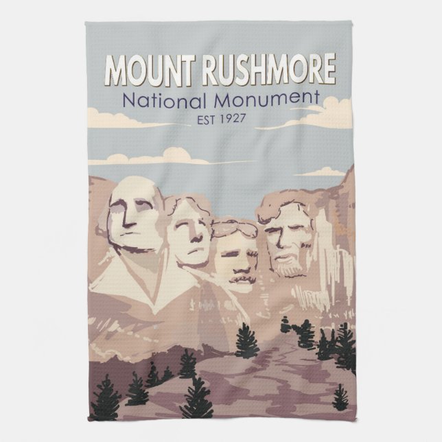 Nationalmonumentet i Rushmore South Dakota Kökshandduk (Vertikal)